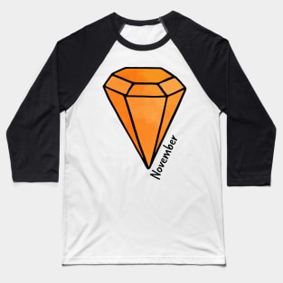 November Citrine Birthstone Baseball T-Shirt